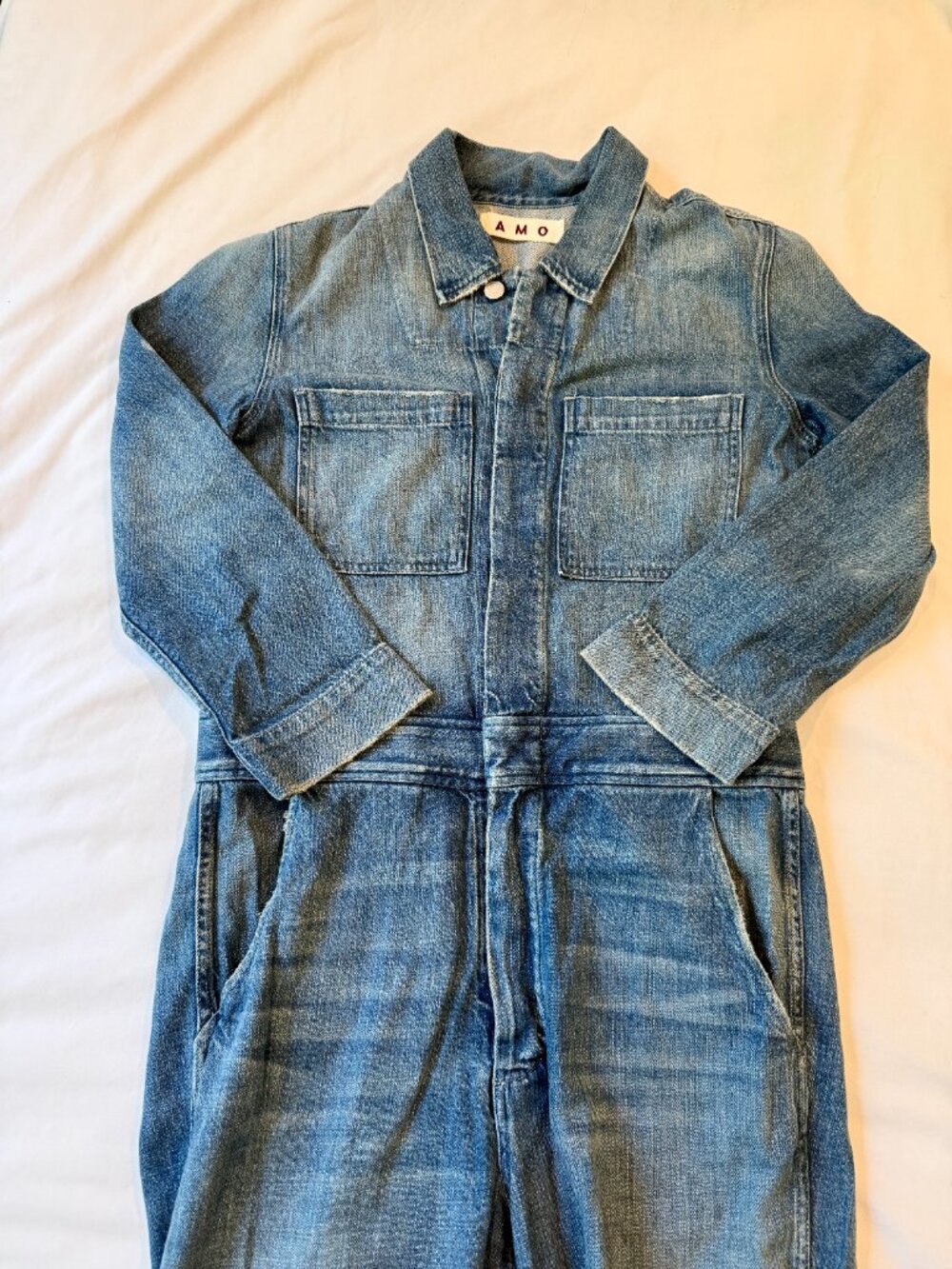 AMO utility denim jumpsuit, M. Blue wash. Button missing; priced accordingly - Picture 5 of 10